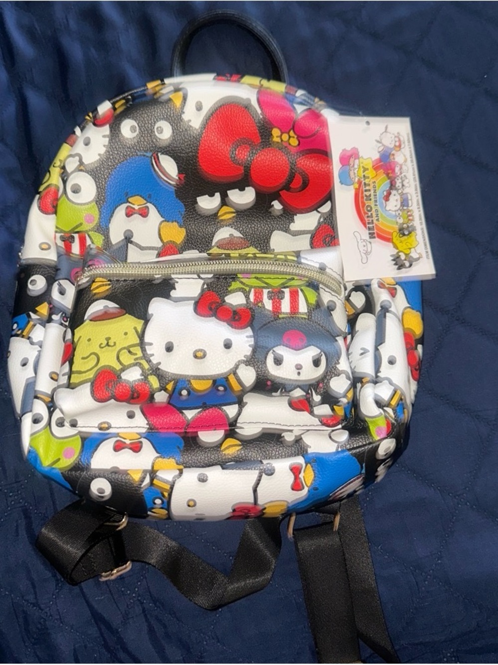 Hello Kitty and Friends Colorful MINIBackpack in White, Black, Red, Blue, Yellow